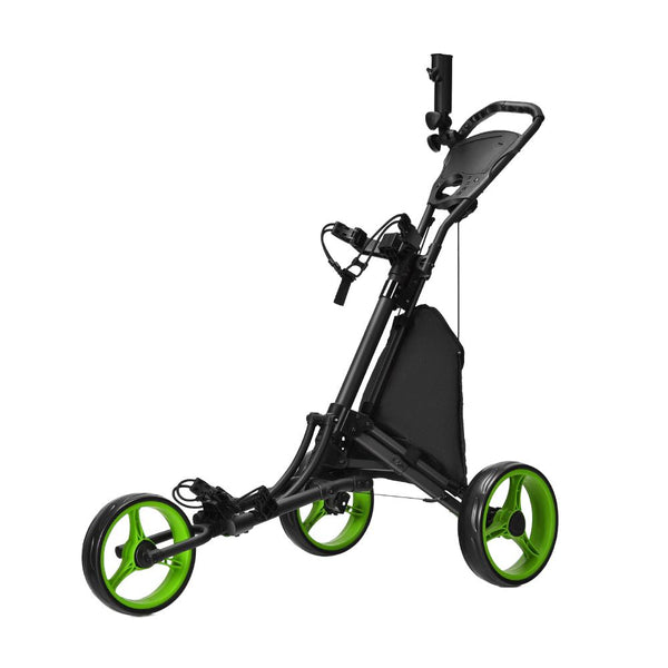 One-Click Folding 3-Wheel Golf Trolley with Insulated Storage Bag