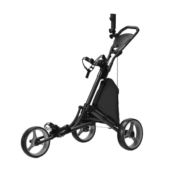 One-Click Folding 3-Wheel Golf Trolley with Insulated Storage Bag