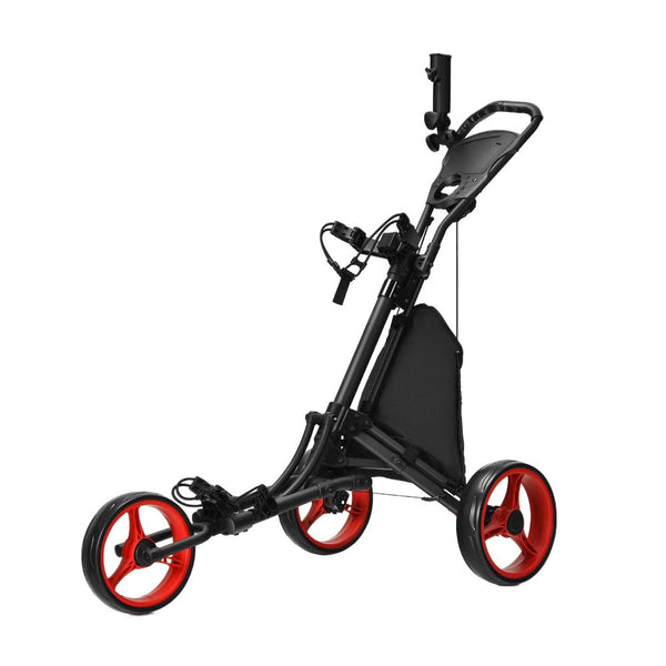One-Click Folding 3-Wheel Golf Trolley with Insulated Storage Bag