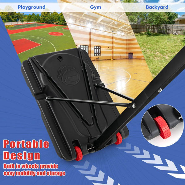 Portable Basketball Hoop with 10 Adjustable Height Settings
