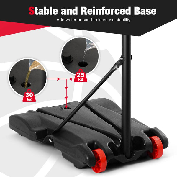 Portable Basketball Hoop with 28-Inch Shatterproof Backboard
