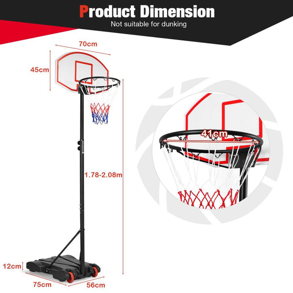 Portable Basketball Hoop with 28-Inch Shatterproof Backboard