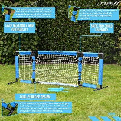 Precision 2-in-1 Football Goal + Tennis Net Combo Set