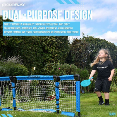 Precision 2-in-1 Football Goal + Tennis Net Combo Set