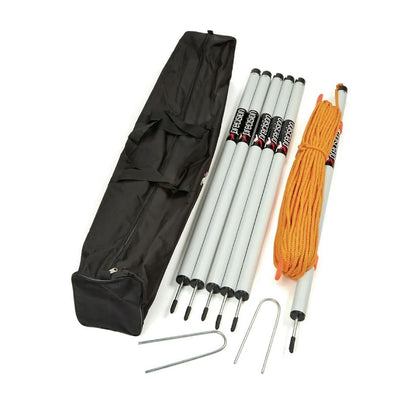 Precision Crowd Barrier Set – 60m Rope with Poles, Anchors & Carry Bag