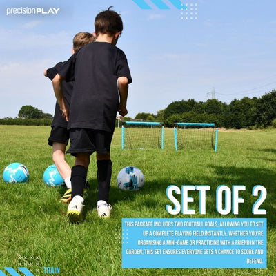 Precision PLAY Quick Folding Football Goals (Set of 2)