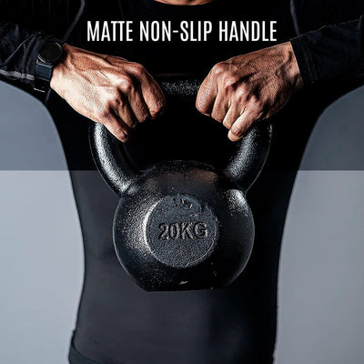 Cast Iron Kettlebell in Matte with Non-Slip Handle