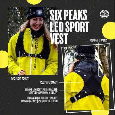 Six Peaks LED Sport Vest with Rechargeable Battery