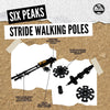 Six Peaks Stride Adjustable Walking Poles - Twin Pack