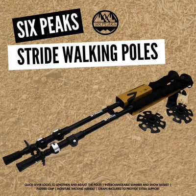 Six Peaks Stride Adjustable Walking Poles - Twin Pack