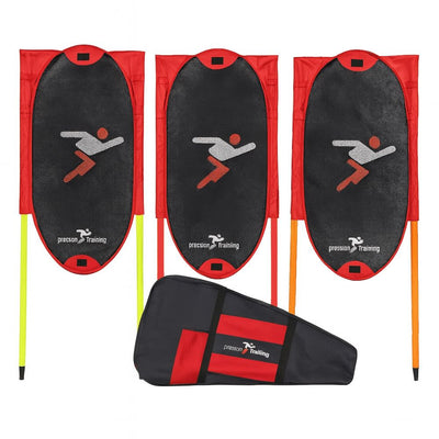 Spring Back Football Mannequins - Training Aid, Freekicks, Shooting (Pack of 3 with Carry Case)