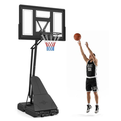 Stepless Adjustable Basketball Hoop with 43-Inch PC Backboard