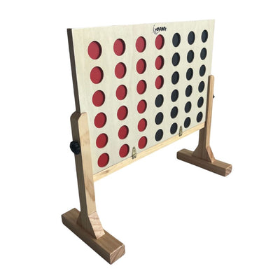 Toyfinity Giant Wooden 4-In-A-Row Garden Game with Carry Bag