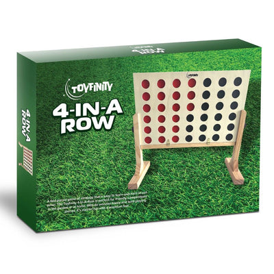 Toyfinity Giant Wooden 4-In-A-Row Garden Game with Carry Bag