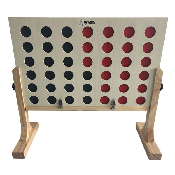 Toyfinity Giant Wooden 4-In-A-Row Garden Game with Carry Bag