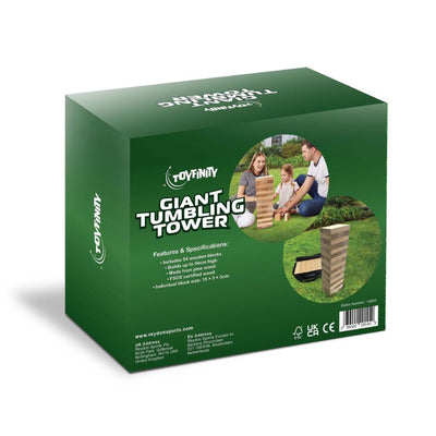 Toyfinity Giant Wooden Tumbling Tower Game with Carry Bag