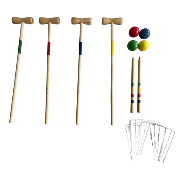 Toyfinity Wooden Family Croquet Set with Carry Bag