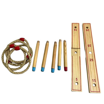 Toyfinity Wooden Ring Toss Garden Game with Carry Bag