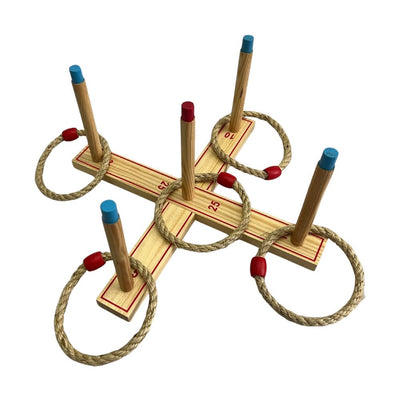 Toyfinity Wooden Ring Toss Garden Game with Carry Bag