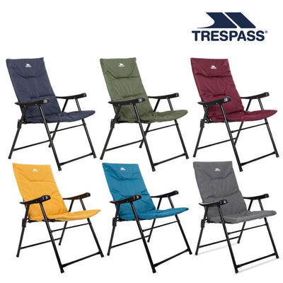 Trespass Padded Folding Camping Chair with Foam Seat – Available in Different Colours