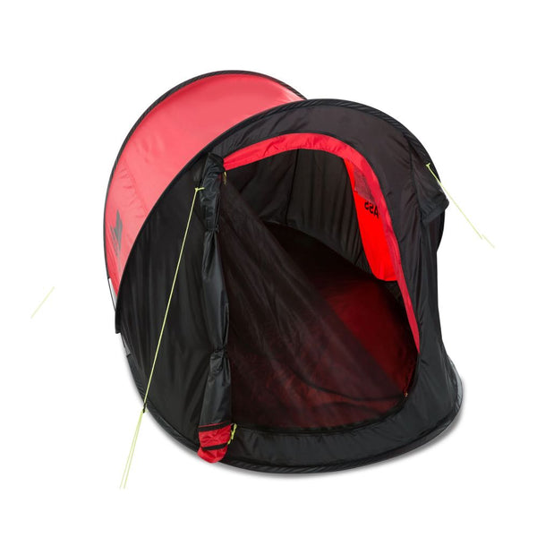 trespass tent Trespass Swift 2-Man Pop-Up Tent with Mosquito Net Door – Red/Black – SHOPIFIT