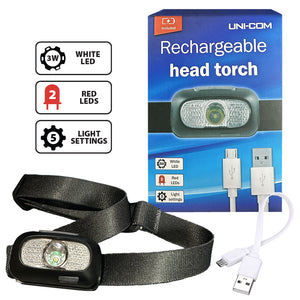 USB Rechargeable Head Torch
