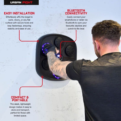 Urban Fight LED Bluetooth SMART Boxing Machine Wall Trainer with Mitts
