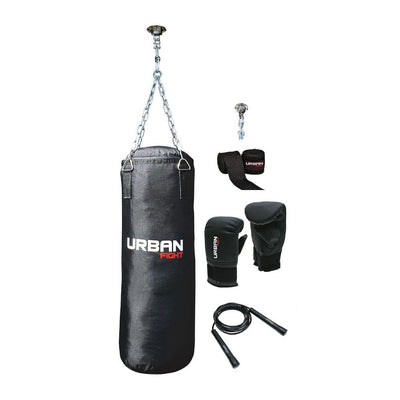Urban Fight Punch Bag Fitness Kit with Gloves, Wraps, Rope & Swivel Bracket