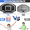 Wall-Mounted Basketball Hoop with 28-Inch Shatterproof Backboard