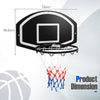 Wall-Mounted Basketball Hoop with 28-Inch Shatterproof Backboard