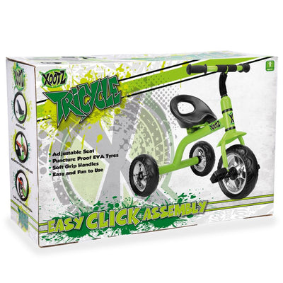 Xootz Trike – Kids 3-Wheel Green Tricycle with Steel Frame