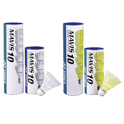 Yonex Mavis 10 Nylon Shuttlecocks – Tube of 6 (White or Yellow)