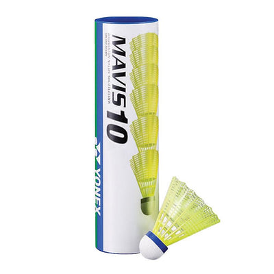 Yonex Mavis 10 Nylon Shuttlecocks – Tube of 6 (White or Yellow)