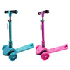 Zinc 3-Wheeled Folding LED Shine Kids Scooter with Adjustable Handlebars – Blue