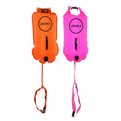 Zone3 Hi-Vis Inflatable 28L Swim Safety Buoy and Dry Bag – Orange