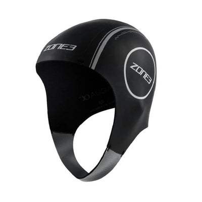 Zone3 Neoprene Thermal Swim Cap with Chin Strap – Black/Red