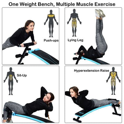 Multi-Position Adjustable Sit-Up Bench for Home Strength Training